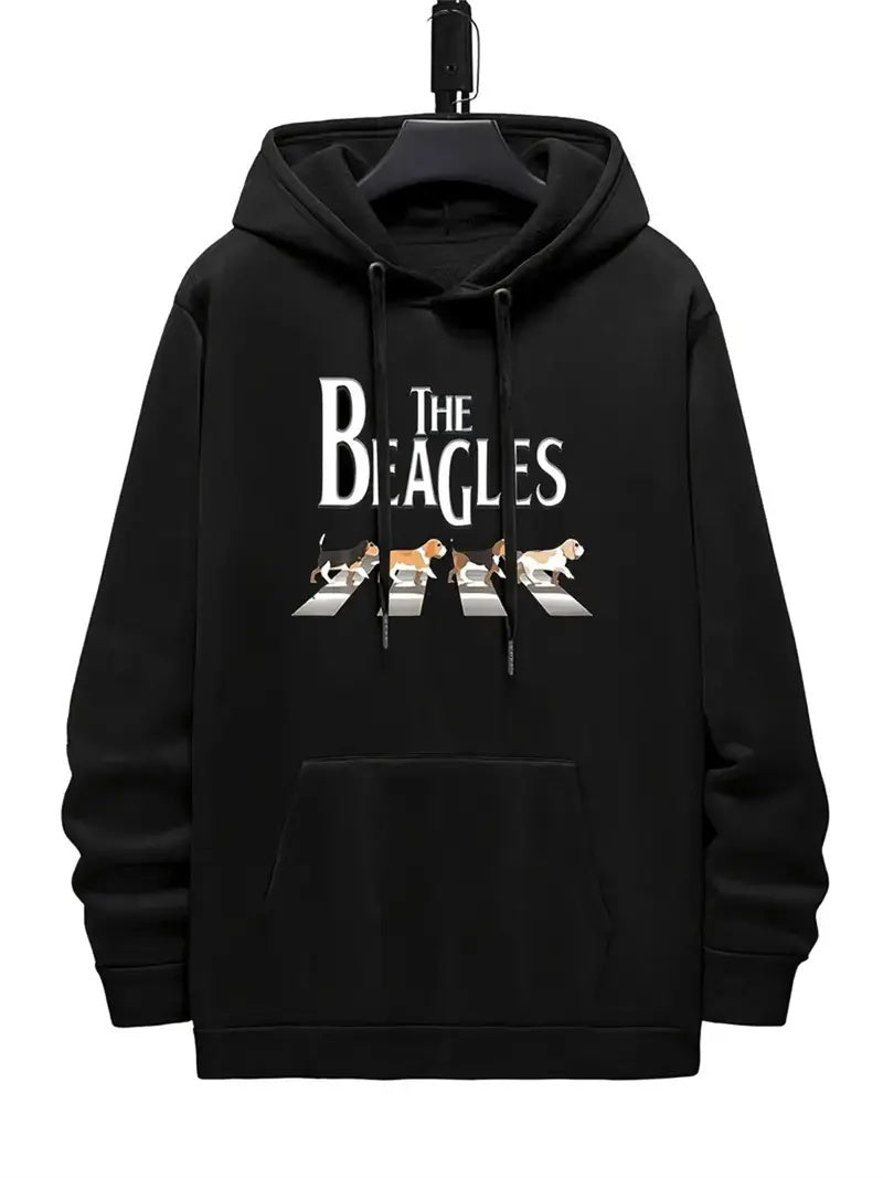 The Beagles Printed Black Hoodie