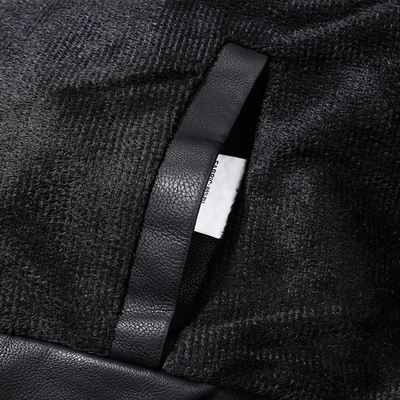 Men's Stand-Up Collar Casual Leather Jacket