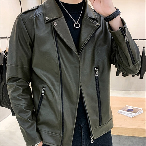 Men's PU Leather Biker Jacket