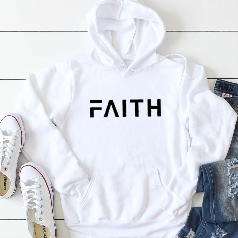 Faith Letter Print Womens Hoodie