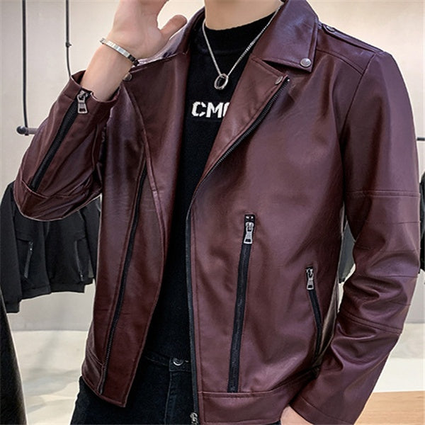 Men's PU Leather Biker Jacket