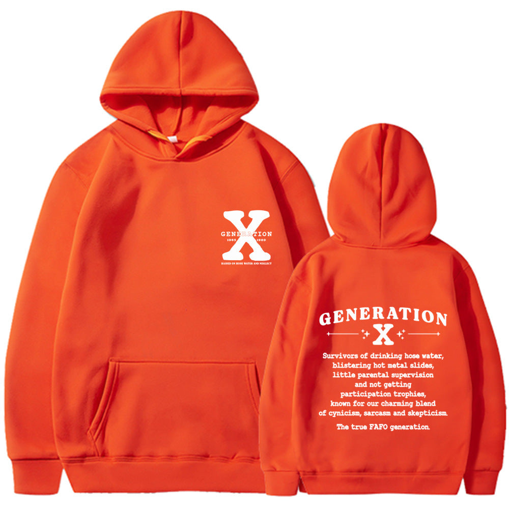 GEN X Printed Black Hoodie