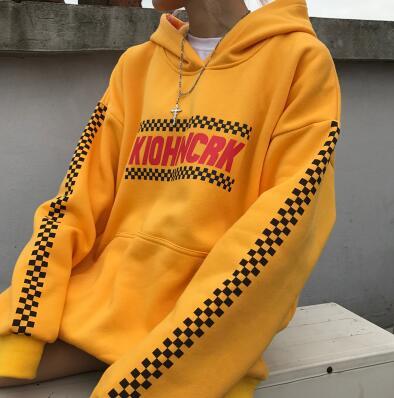 KIO Checker – Loose Oversized Cotton Hoodie