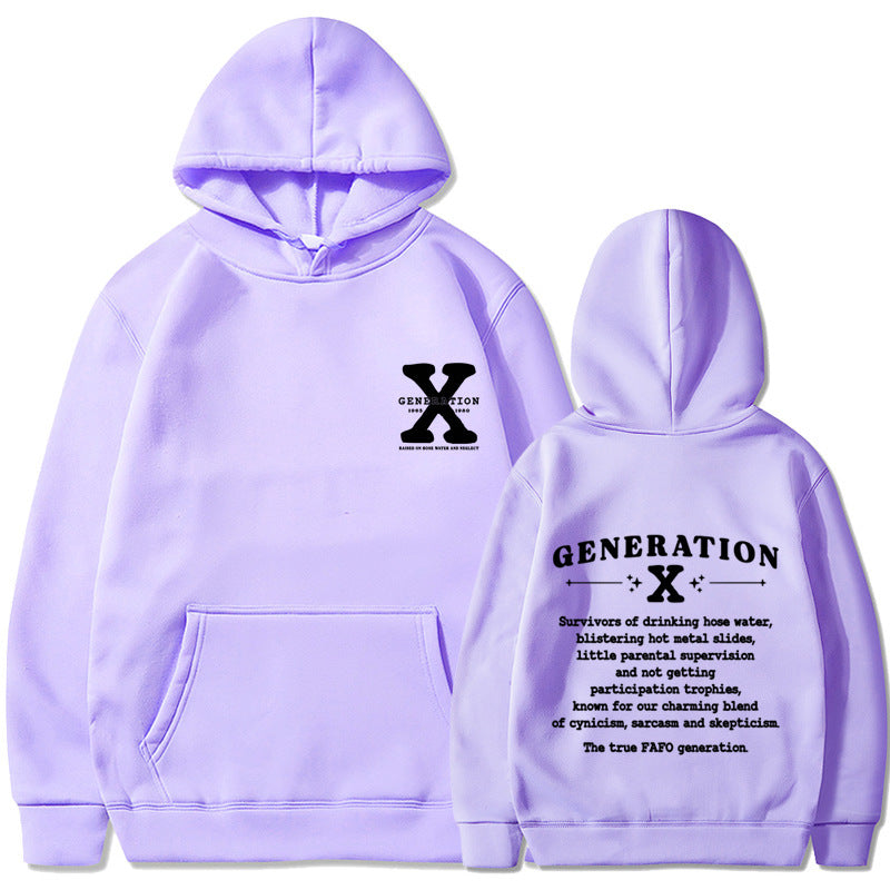GEN X Printed Black Hoodie
