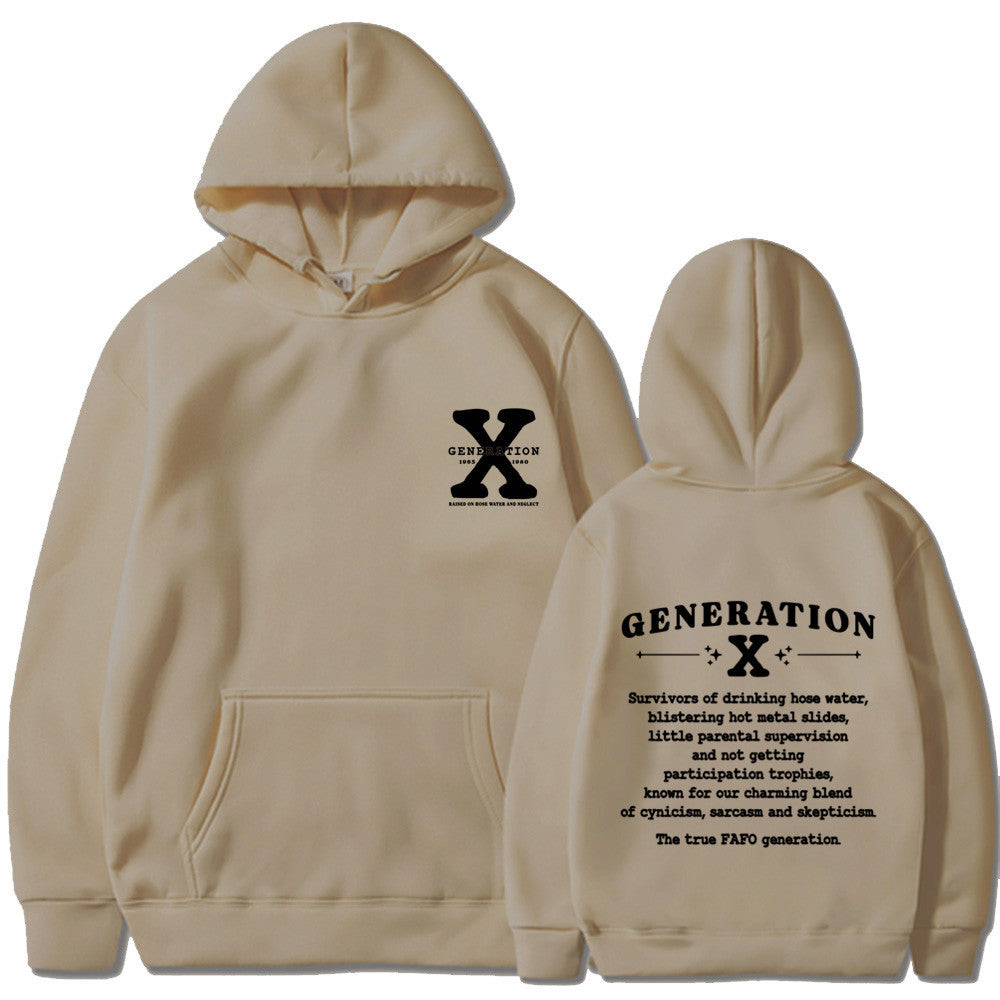 GEN X Printed Black Hoodie