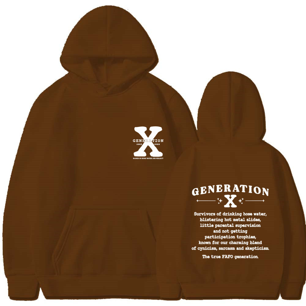 GEN X Printed Black Hoodie
