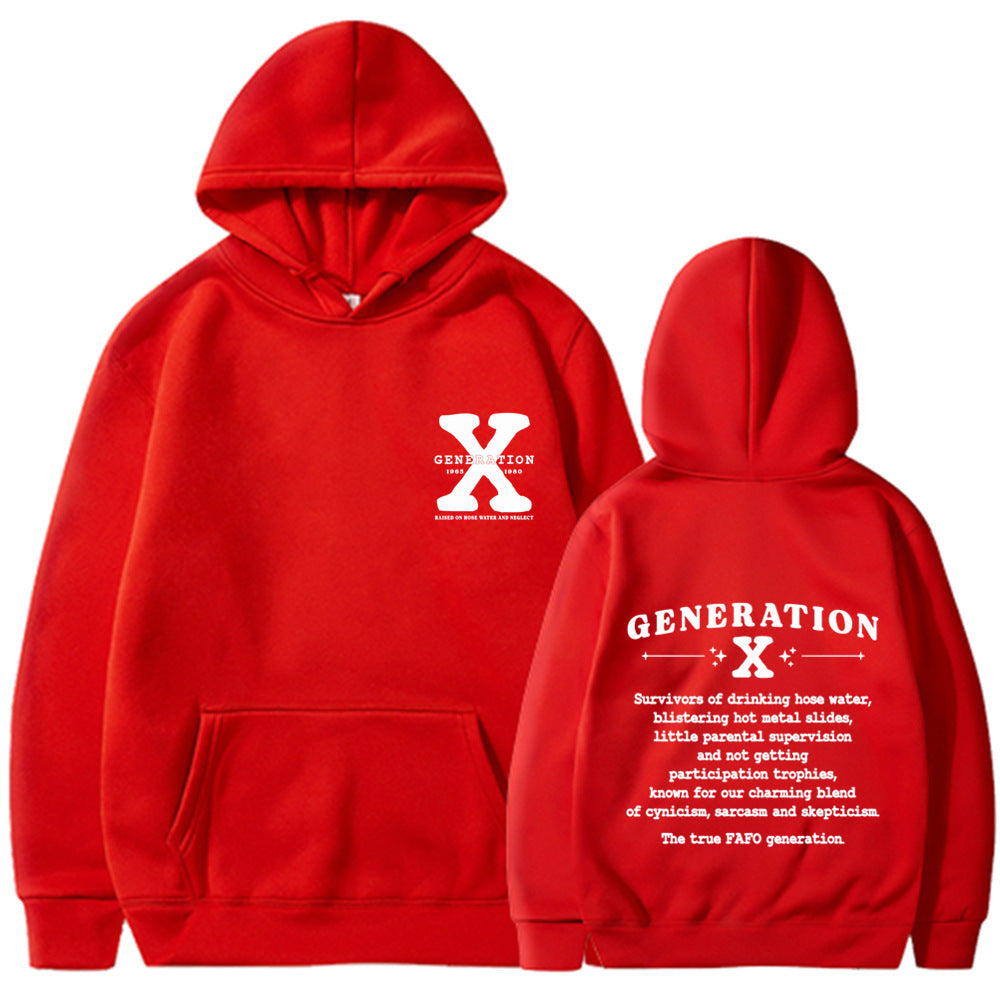 GEN X Printed Black Hoodie