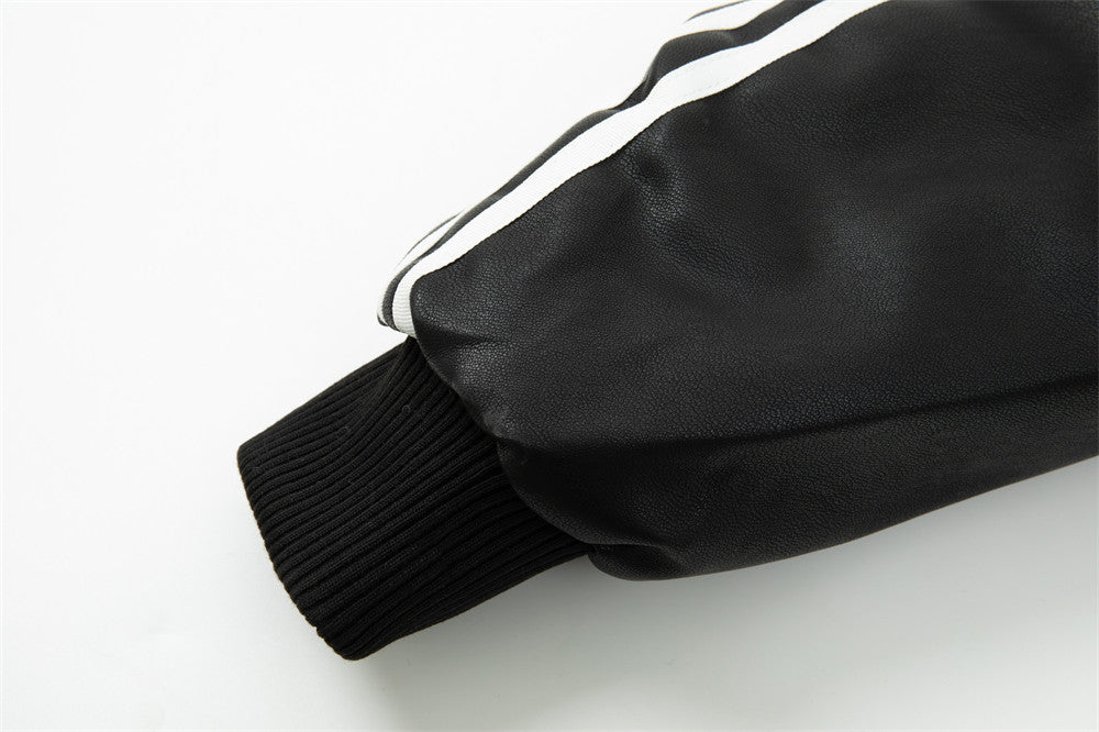 Hooded Leather Coat Jacket