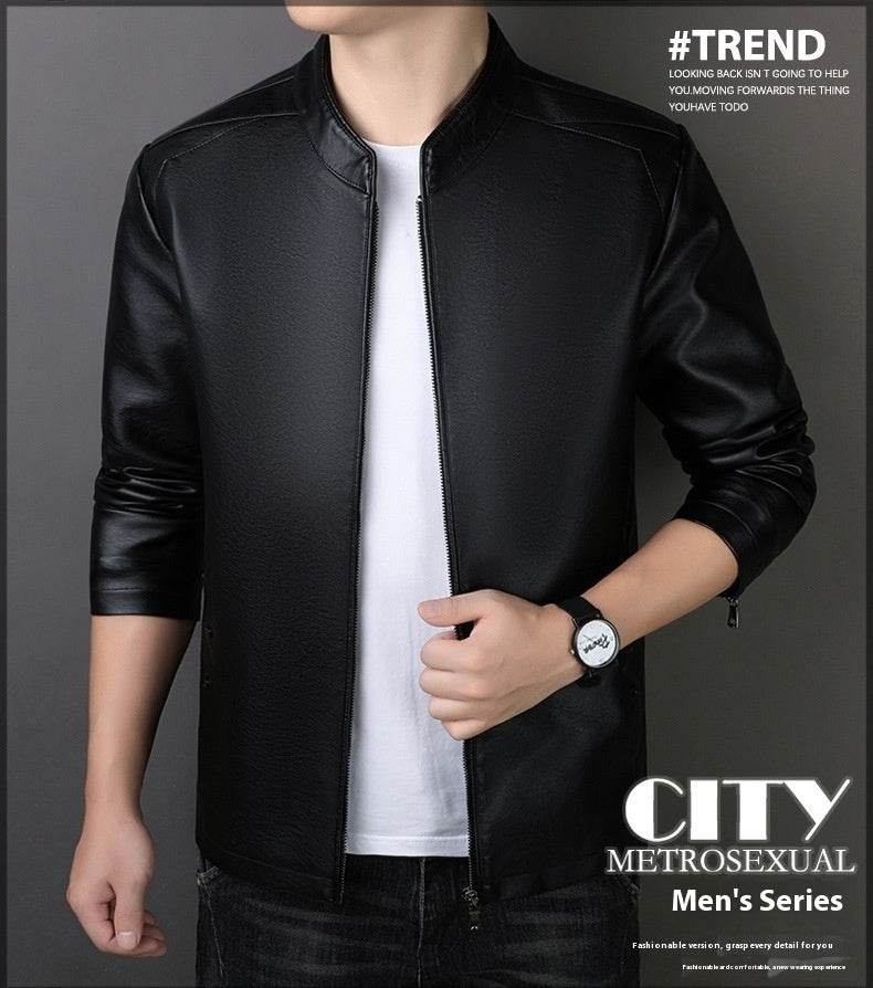 PU Korean Style Men's Leather Jacket