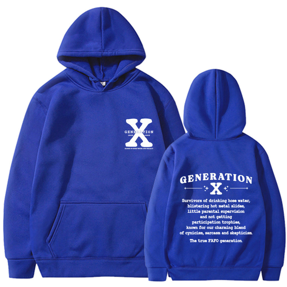 GEN X Printed Black Hoodie