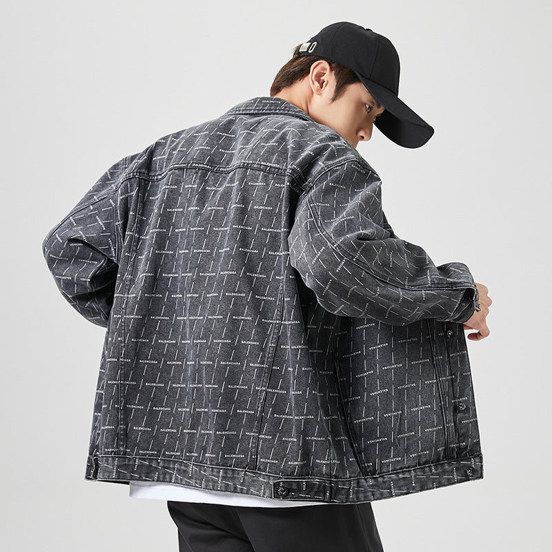 Men’s Loose Lapel Casual Cotton Outerwear – Denim Jacket