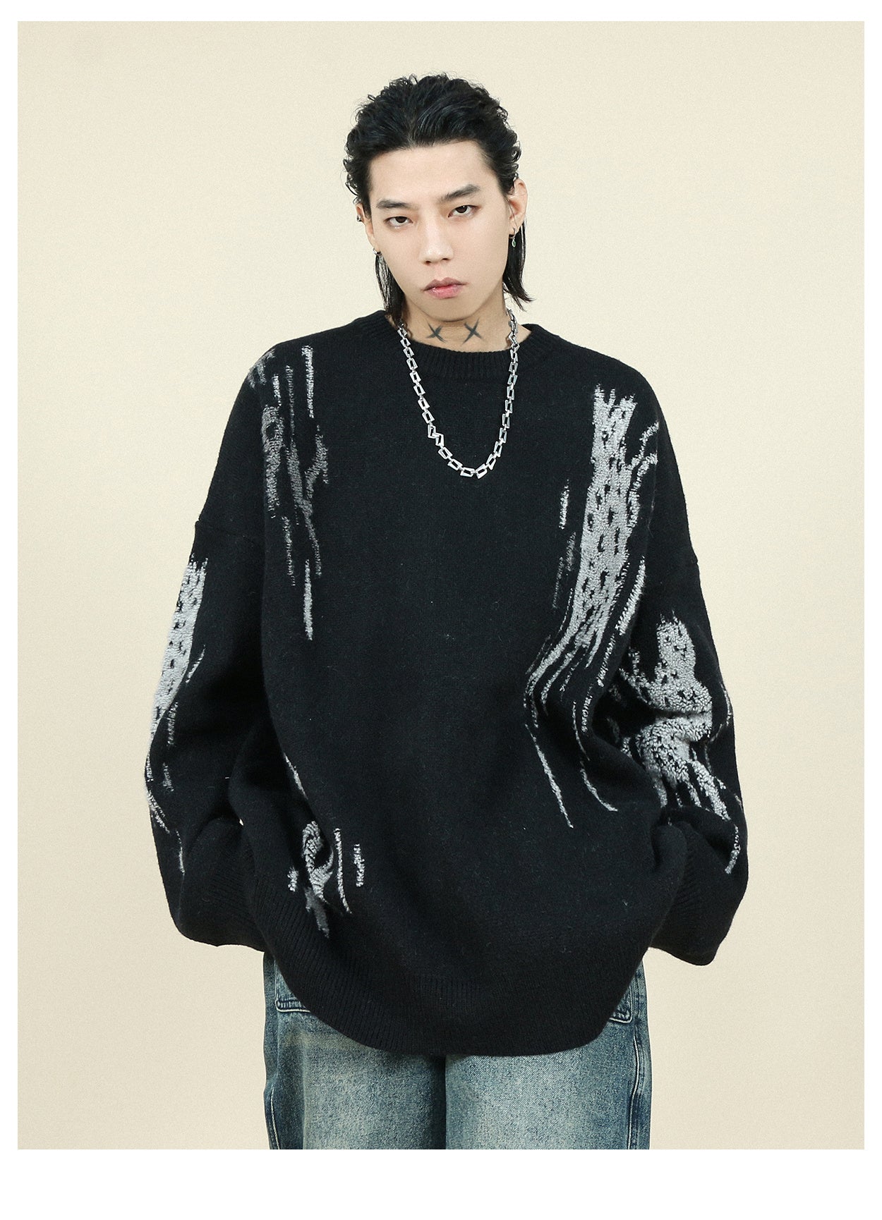 Men’s Loose Crew Neck – Cashmere Blend Pullover