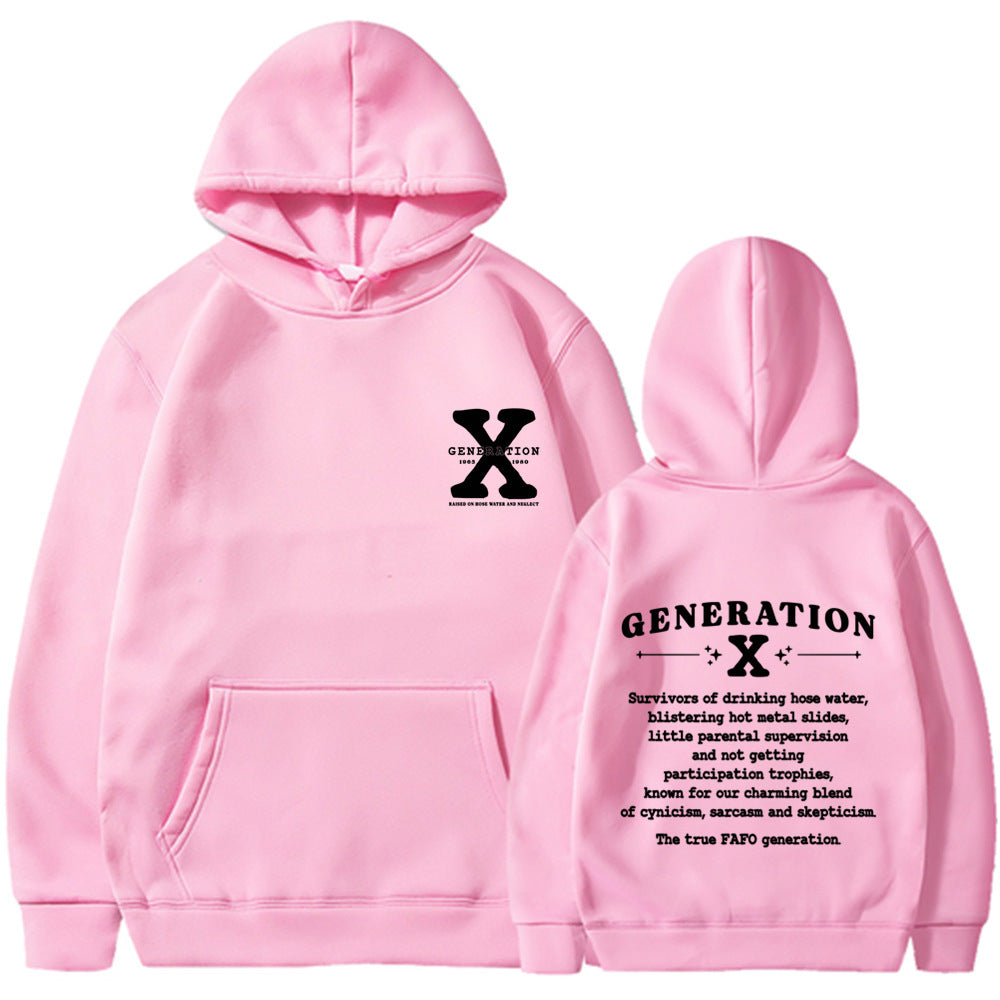 GEN X Printed Black Hoodie