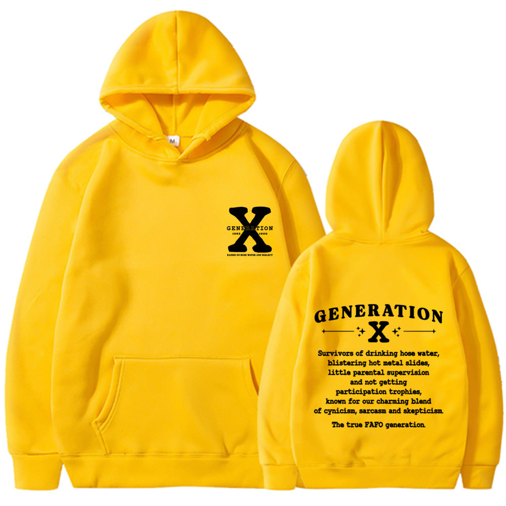 GEN X Printed Black Hoodie