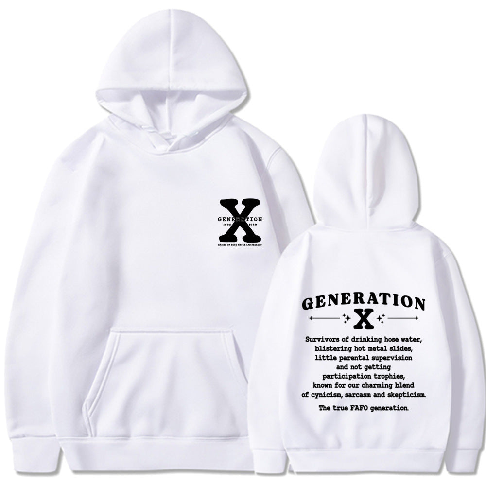 GEN X Printed Black Hoodie