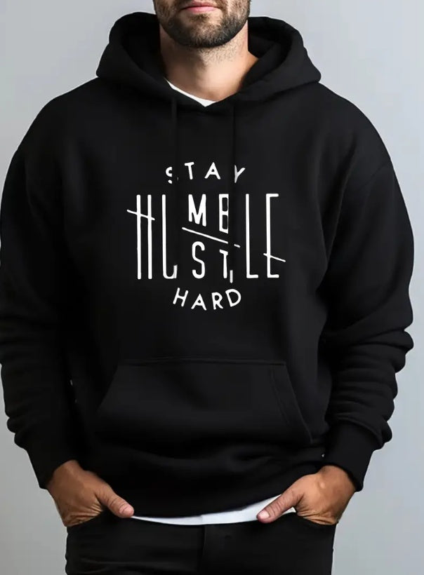 Stay Humeble Stay Hard Printed Black Hoodie