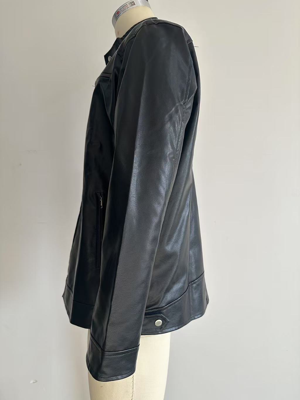 Men's  Classic Stand-Up PU Leather Jacket