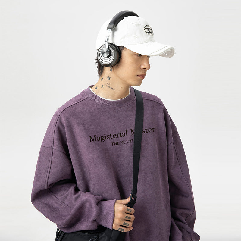 Split Stitching Retro Crew Neck – Street Fashion Pullover