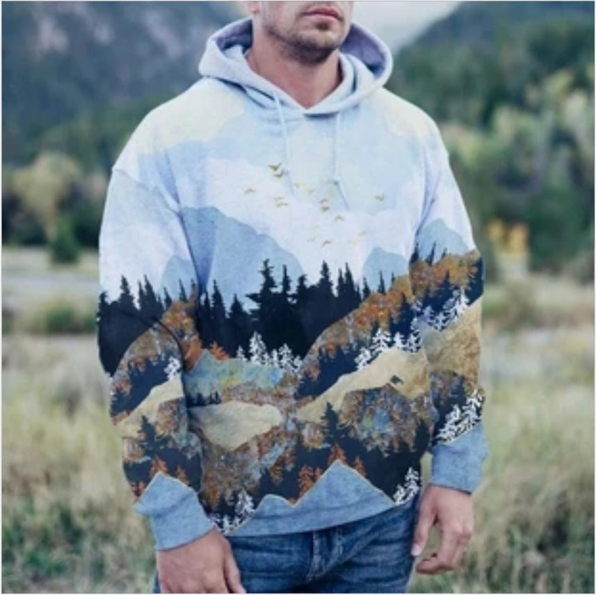 Printed Casual Polyester Hoodie