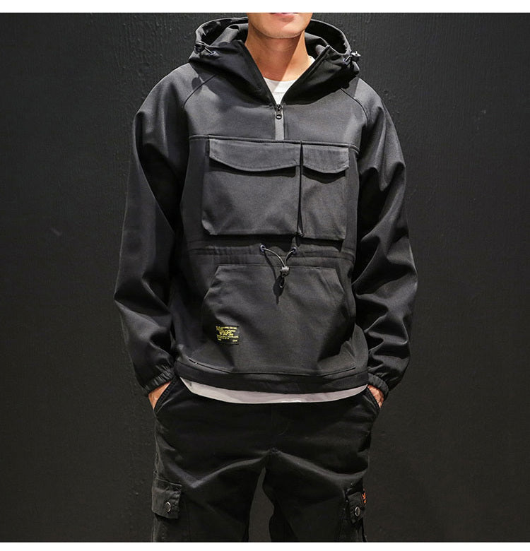 Men’s Hooded Multi-Pocket – Warm Cashmere Puffer Jacket