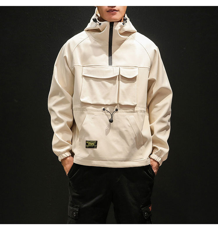 Men’s Hooded Multi-Pocket – Warm Cashmere Puffer Jacket