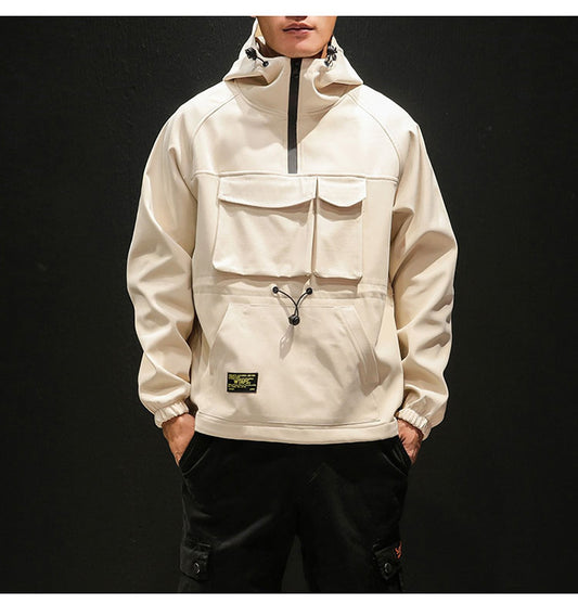 Men’s Hooded Multi-Pocket – Warm Cashmere Puffer Jacket