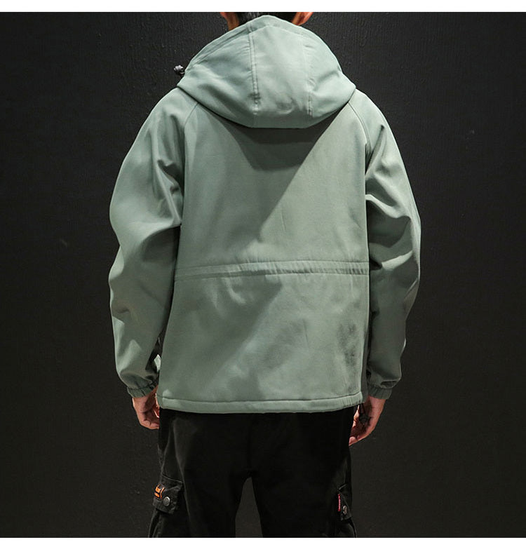 Men’s Hooded Multi-Pocket – Warm Cashmere Puffer Jacket