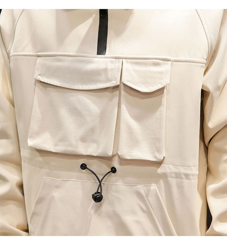 Men’s Hooded Multi-Pocket – Warm Cashmere Puffer Jacket