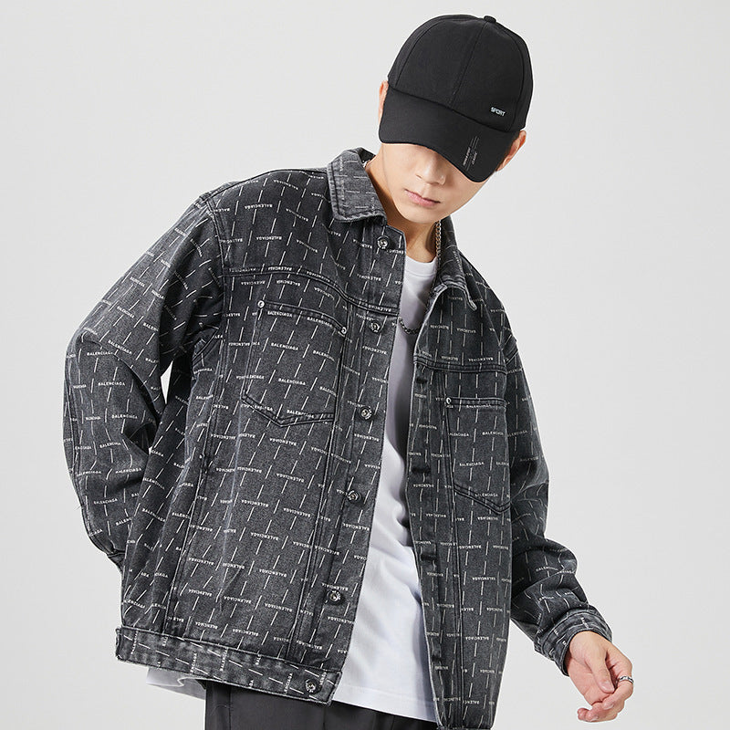 Men’s Loose Lapel Casual Cotton Outerwear – Denim Jacket