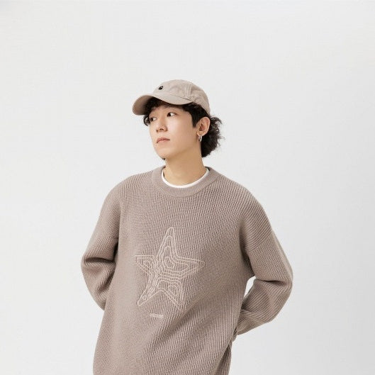 Retro Crew Neck Knitted Sweater – Japanese-Style Pull Over