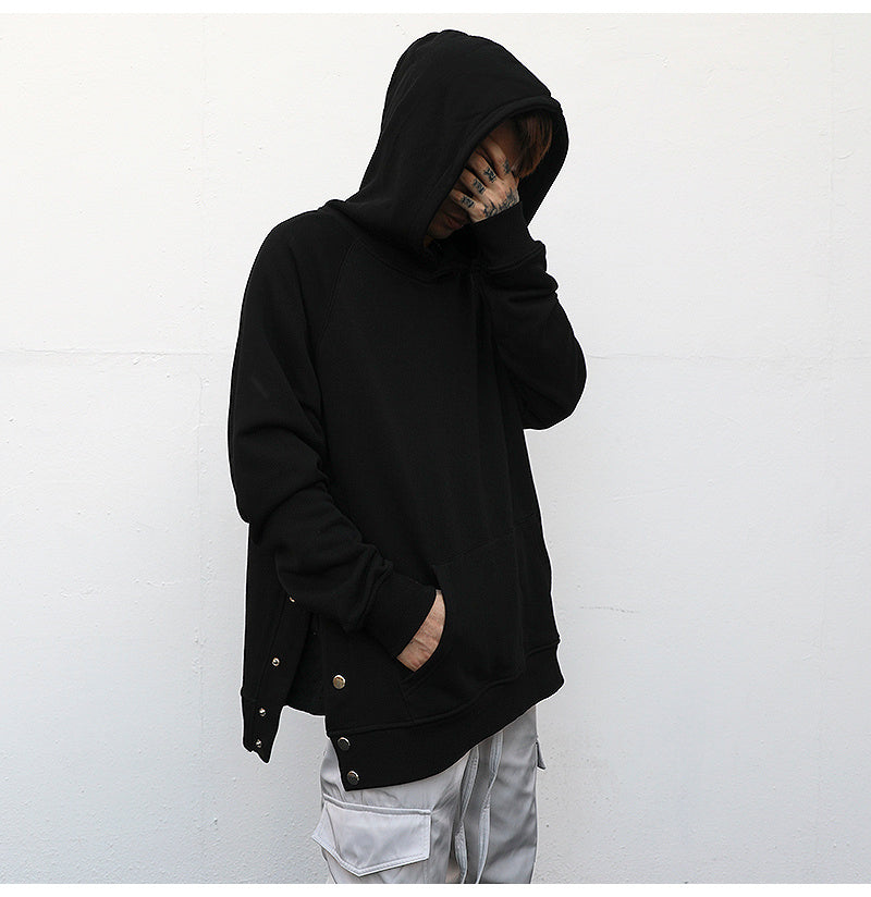 Side Snap – Loose Oversized Cotton Hoodie
