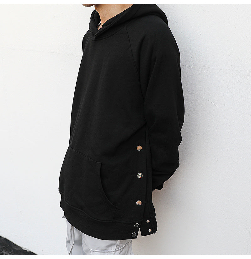 Side Snap – Loose Oversized Cotton Hoodie