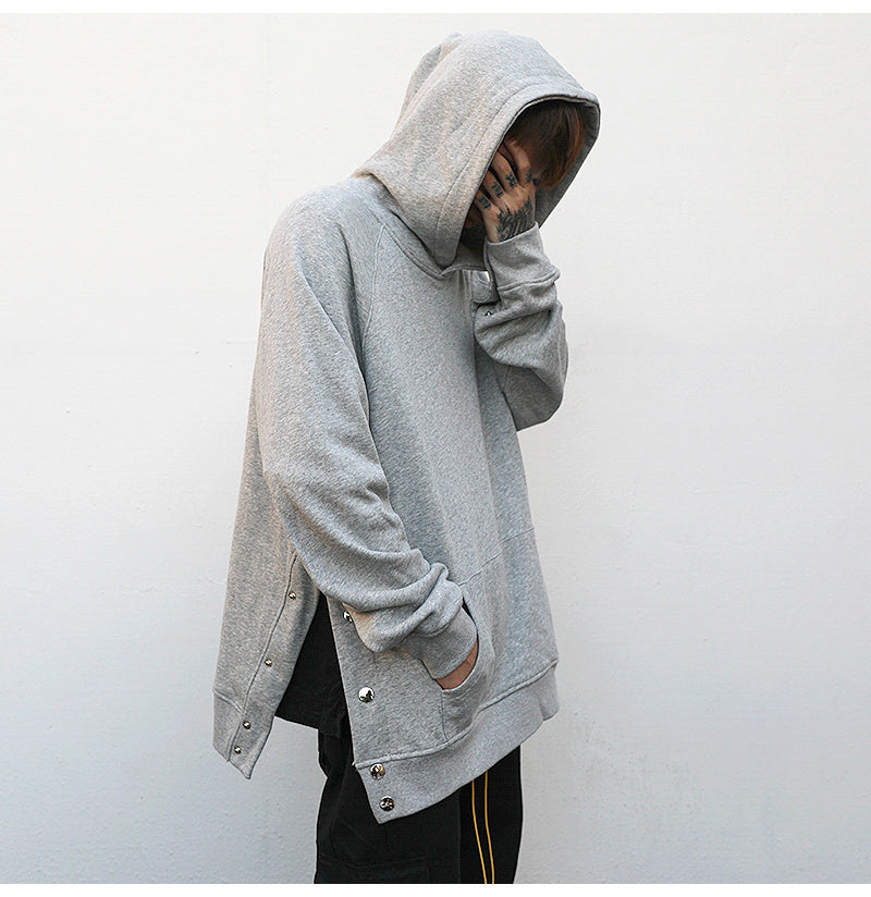 Side Snap – Loose Oversized Cotton Hoodie