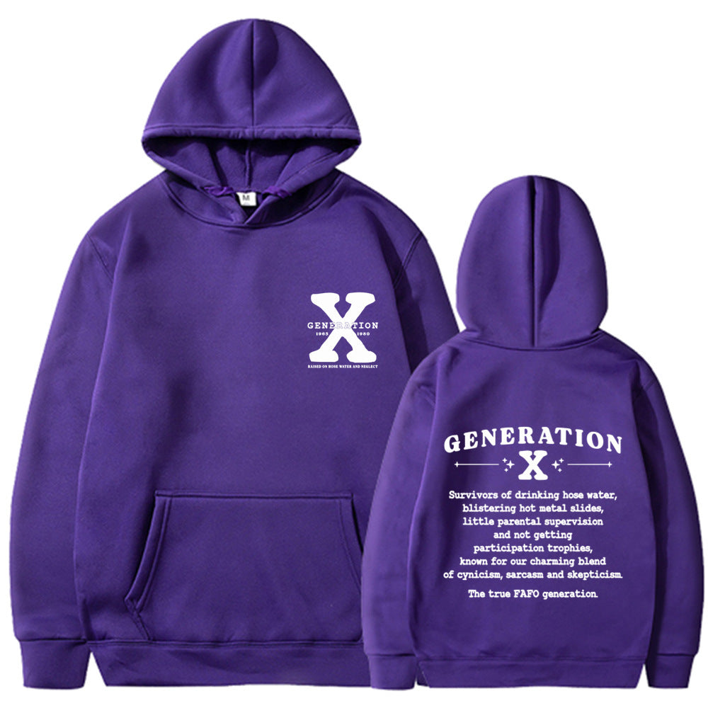 GEN X Printed Black Hoodie