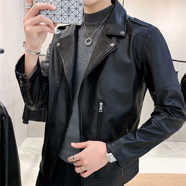 Men's PU Leather Biker Jacket