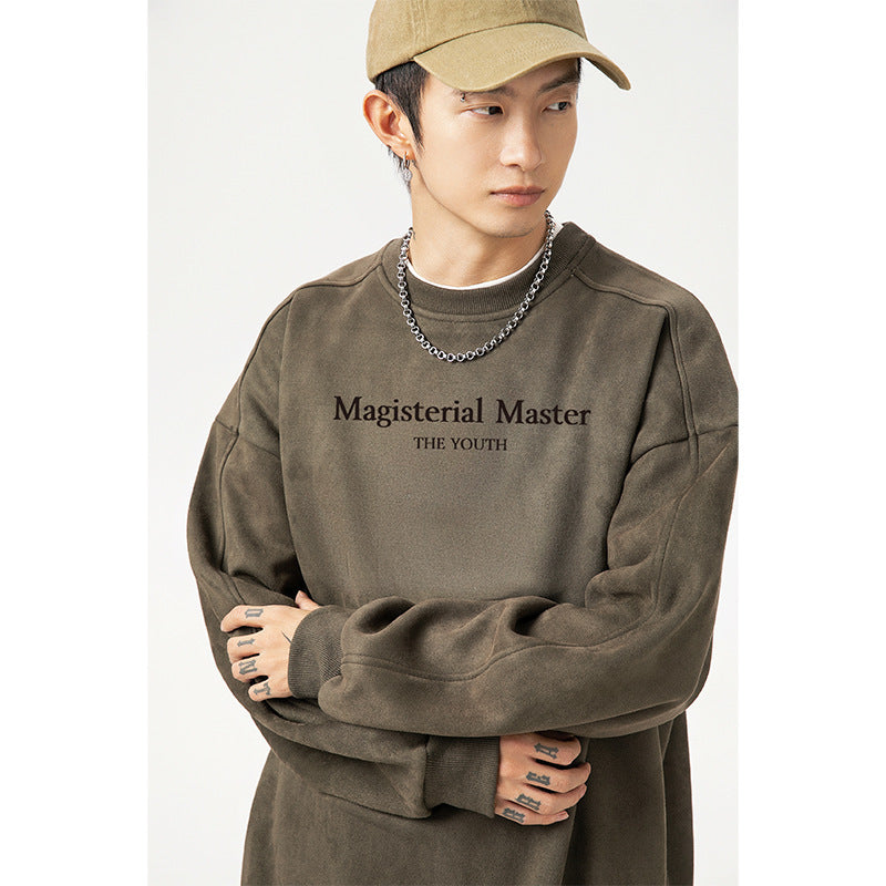 Split Stitching Retro Crew Neck – Street Fashion Pullover
