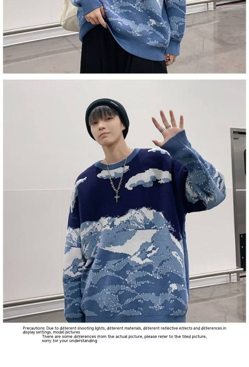 American Retro Snow Mountain – Vintage Winter Pullover