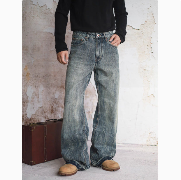 Men’s Casual Cotton Flared – Baggy Jeans