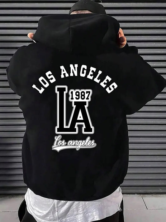 Los Angeles Printetd Balck Hoodie