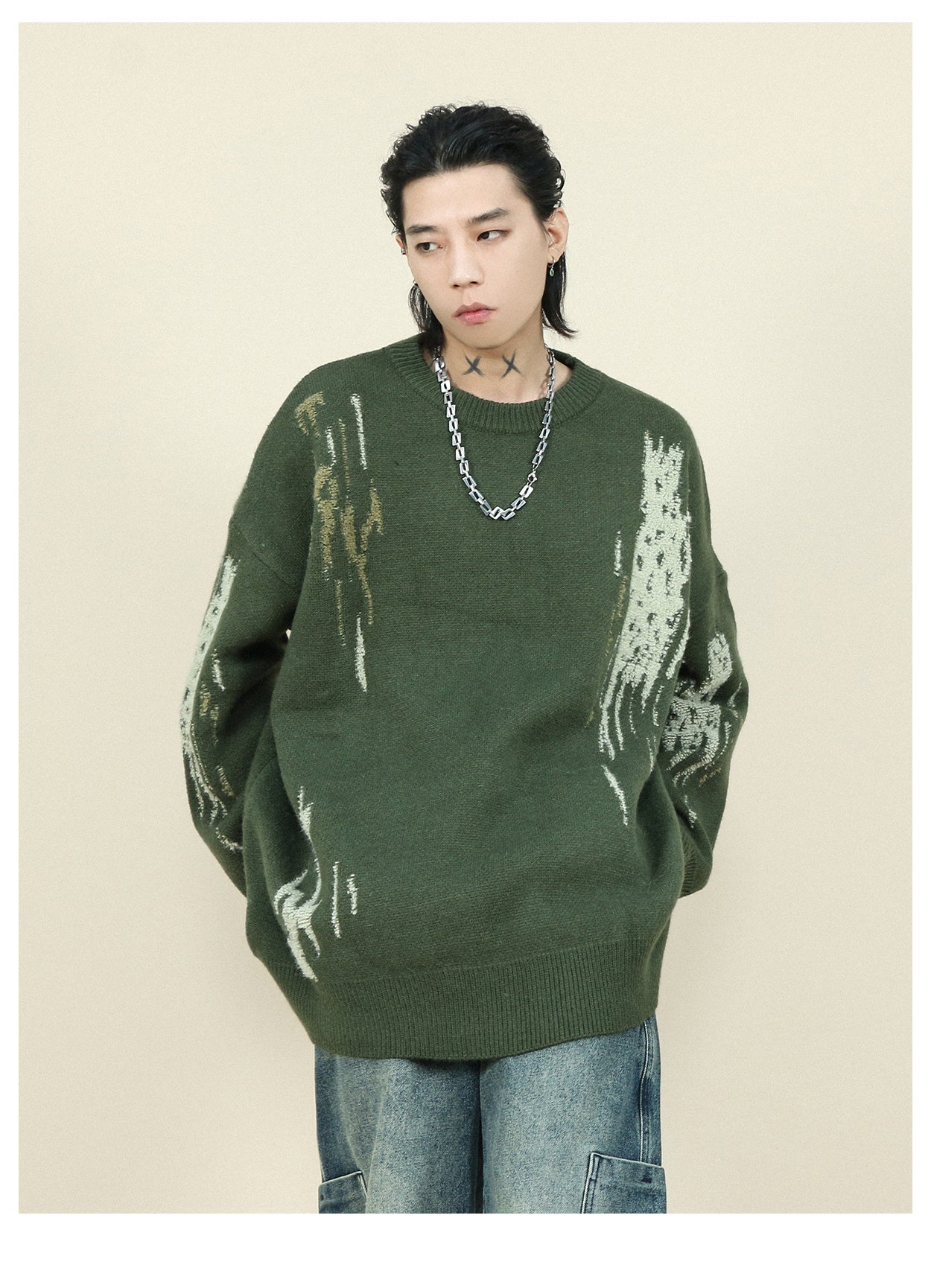 Men’s Loose Crew Neck – Cashmere Blend Pullover