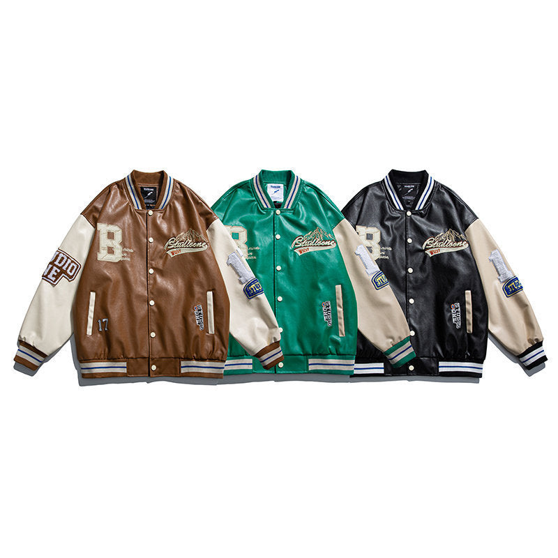 AcaVibe Embroidered Leather Jacket