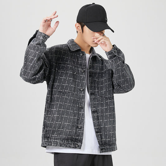 Men’s Loose Lapel Casual Cotton Outerwear – Denim Jacket