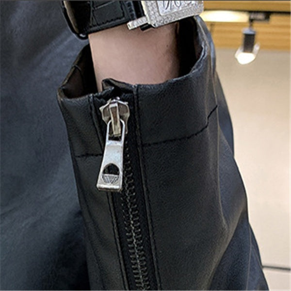 Men's PU Leather Biker Jacket