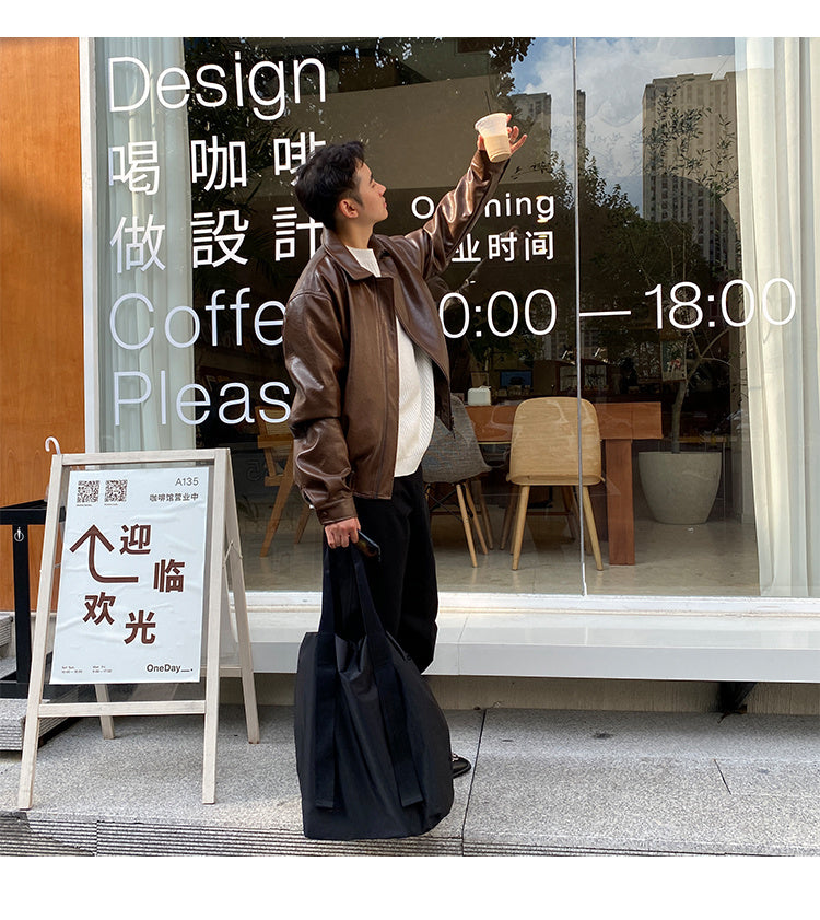 Sheepskin Zipper - Loose Short Leather Jacket