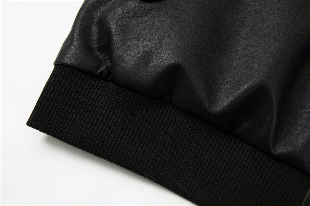 Hooded Leather Coat Jacket