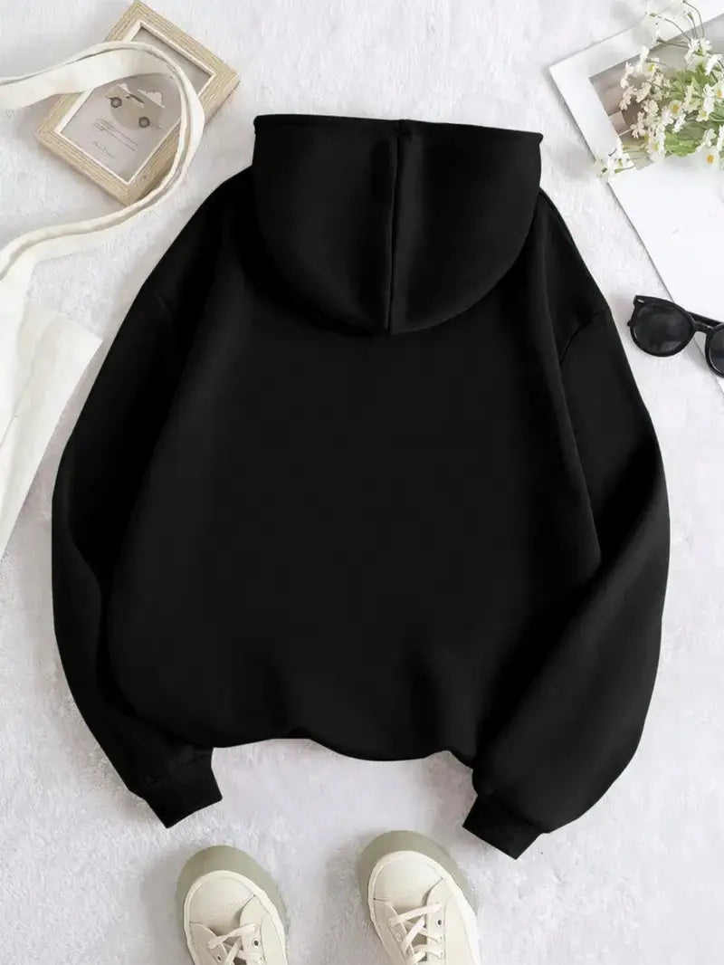 Halloween Printed-Female Black Hoodie