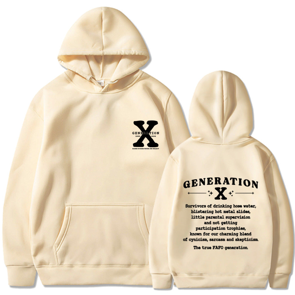 GEN X Printed Black Hoodie