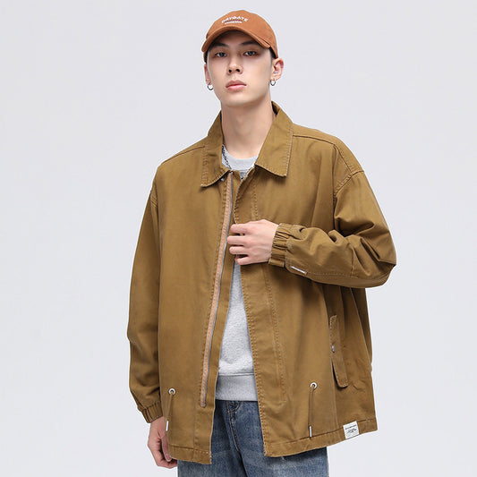 Men’s Denim Trench – Loose Fit Cotton Denim Jacket