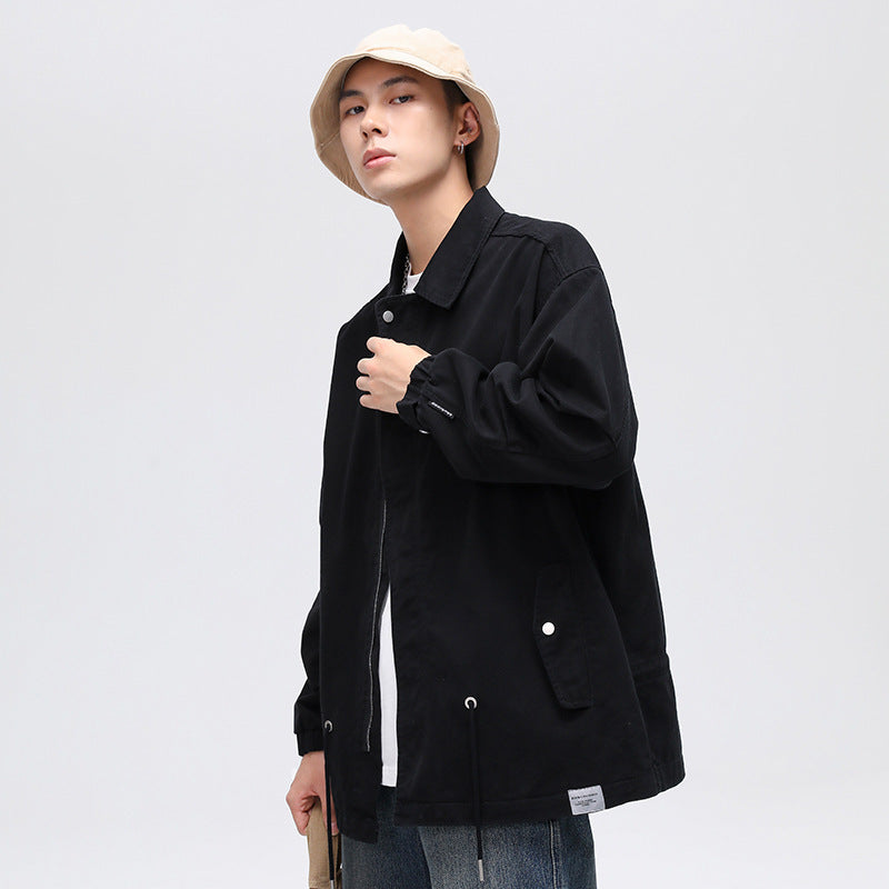 Men’s Denim Trench – Loose Fit Cotton Denim Jacket