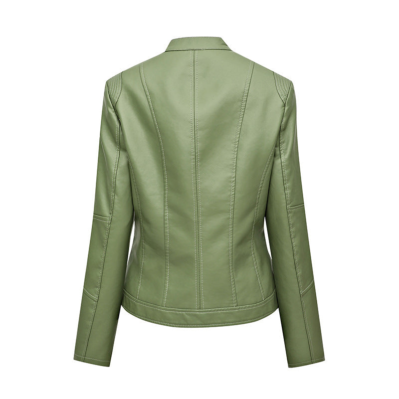 New Women's Short  PU Leather Jacket